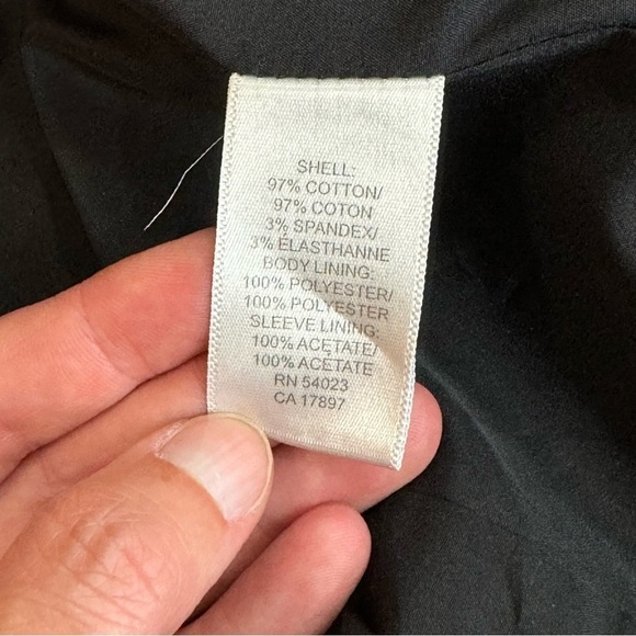 Banana Republic Factory black blazer single button cotton spandex size 6P - Picture 7 of 9